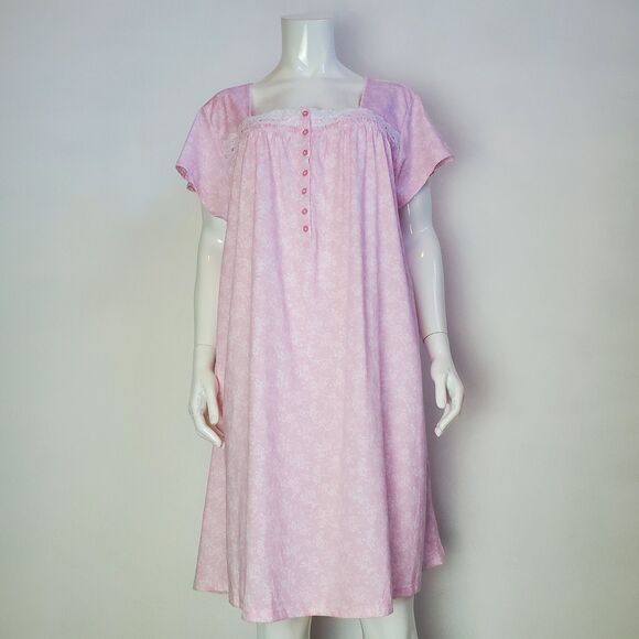 NEW Earth Angels Plus Size Pink Floral Nightgown - Picture 1 of 6